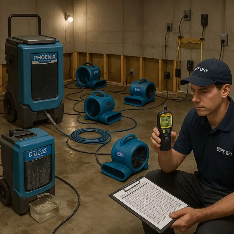 Structural Drying and Dehumidification process in Seekonk, MA